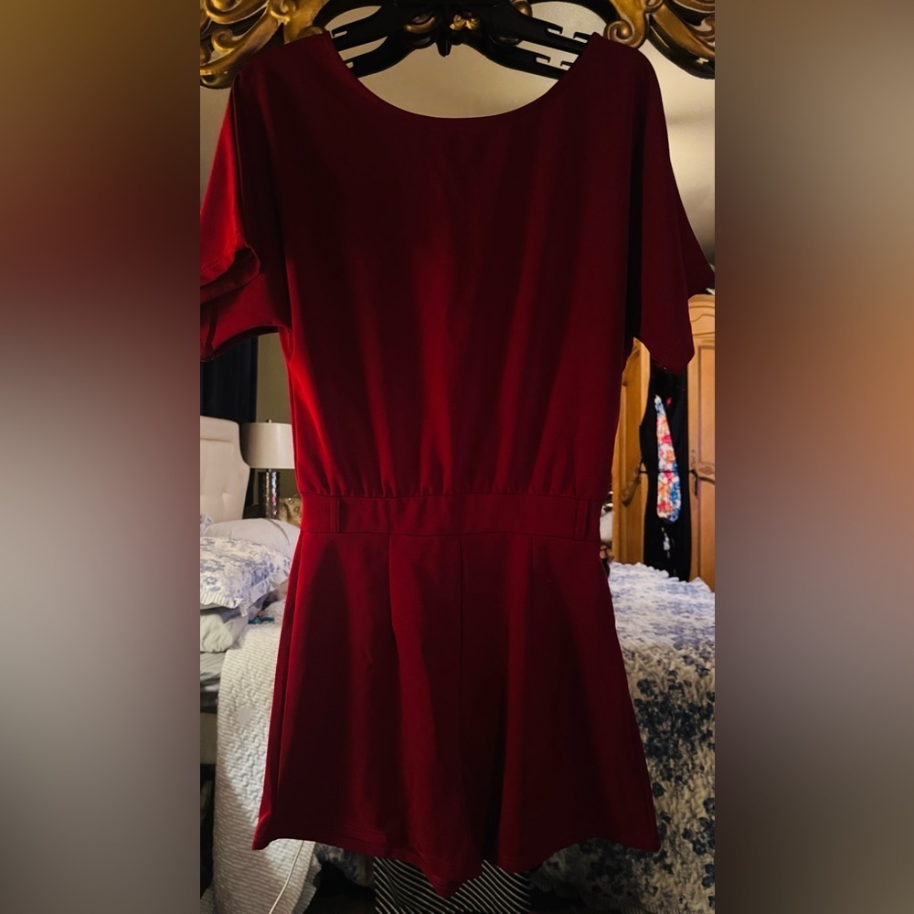 Chic Red Romper - Picture 2 of 7